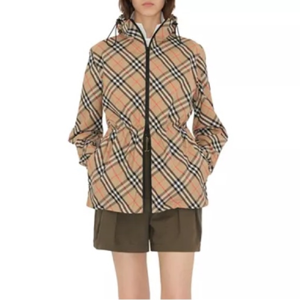 Burberry Tan Plaid Utility Jacket | Size S